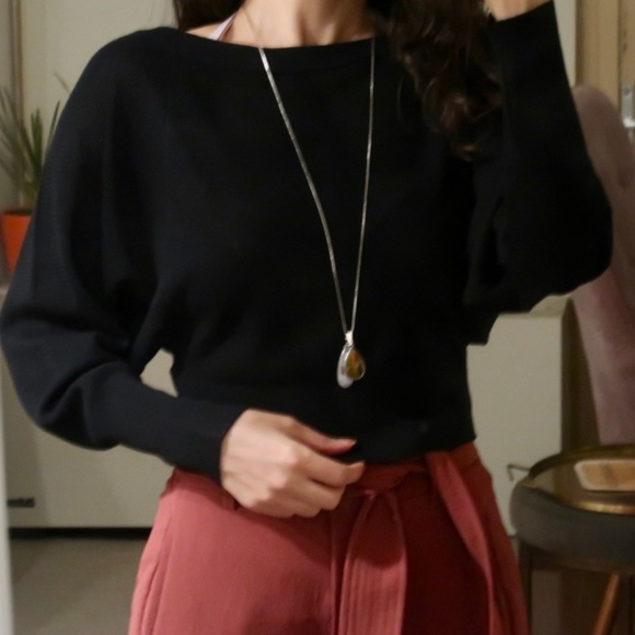 Express Tops - Express Dolman Sleeve Crop light Sweater (XS)